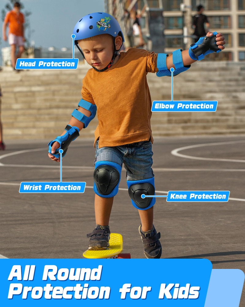DARME Kids Bike Helmet Set  Adjustable Helmet for Ages 3-15 Year Boys Girls  Helmet Pad Set with Knee and Elbow Pads for Bike  Roller  Skating  Scooter  Longboard and More Sports - Image 5